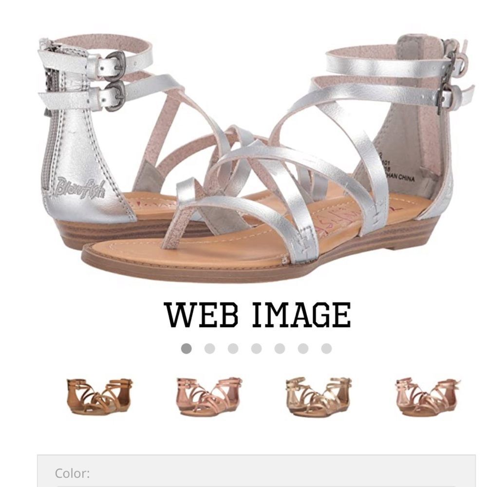 Blowfish kids size 3 Silver sandalsx